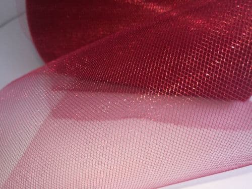 Burgundy Red Shimmer Shiny Tulle Roll Eurotulle