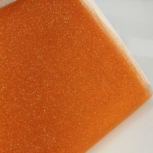 Burnt Orange Glitter Sparkle Tulle 54 inch x 20 Y