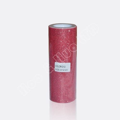 Coral Glitter Soft Sparkle Tulle Roll 6 inch Eurotulle