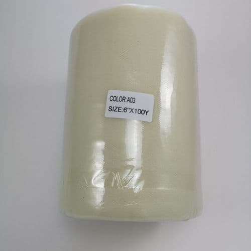 Cream Polyester Tulle Roll A Range 100 Yards
