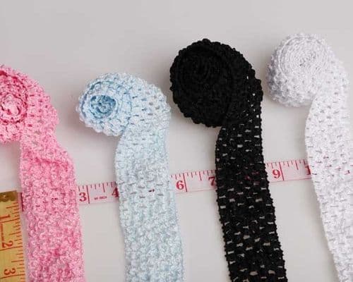 Crochet Band  White 1.5 " x 1 m