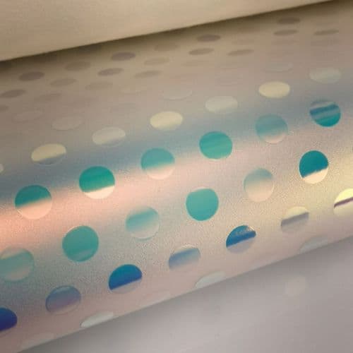 Crystal Spotty White Leatherette Fabric Eurotulle