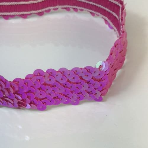 Dark Pink Stretch Sequin Hair band