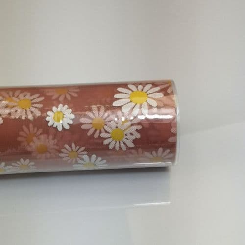 Dusky Red Daisy Soft Tulle Fabric Eurotulle