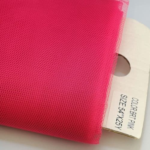 Eurotulle Bright Pink Stiff Tulle Fabric 54 inch bolt