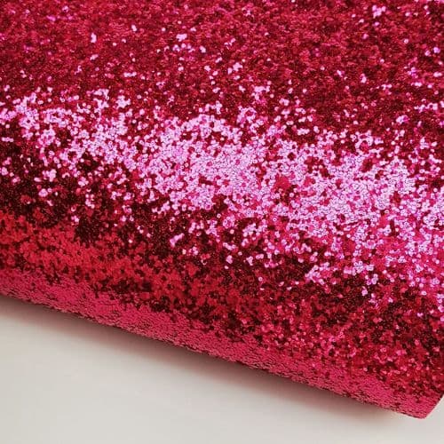Fuchsia Chunky Glitter Fabric Eurotulle