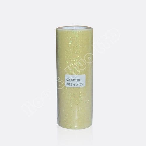 Glitter Soft Sparkle Tulle Light Yellow 6 inch Eurotulle
