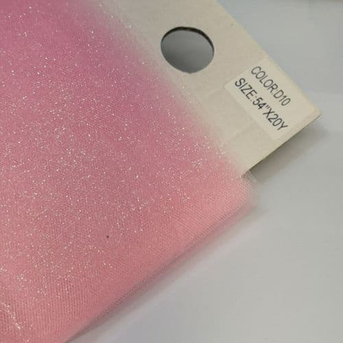 Glitter Soft Tulle Pink Bolt 54 inch x 20 Yards Eurotulle