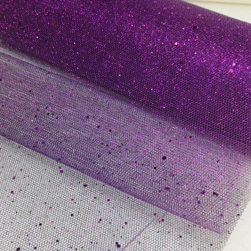Glitter Sparkle Puple Stiff Honeycomb Tulle Eurotulle