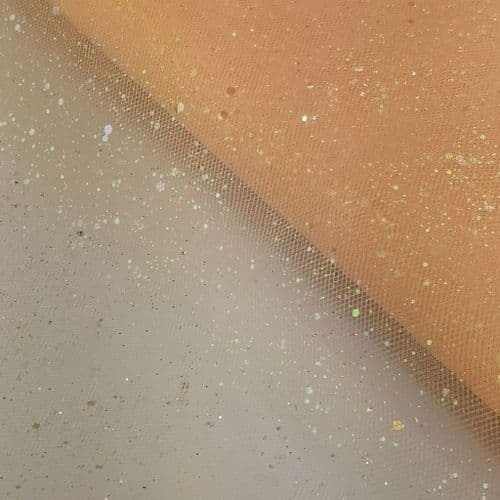 Glitter Tulle Peach A 13 Glitter Sparkle Tulle Netting