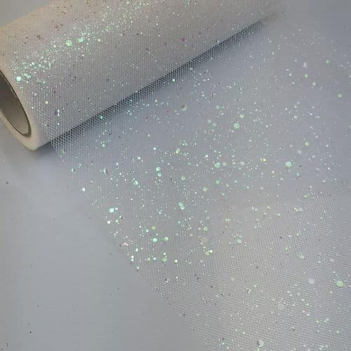 Glitter Tulle White A 01 Glitter Sparkle Tulle Netting