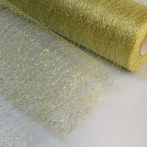 Gold Spider Metallic Soft Tulle Netting Fabric