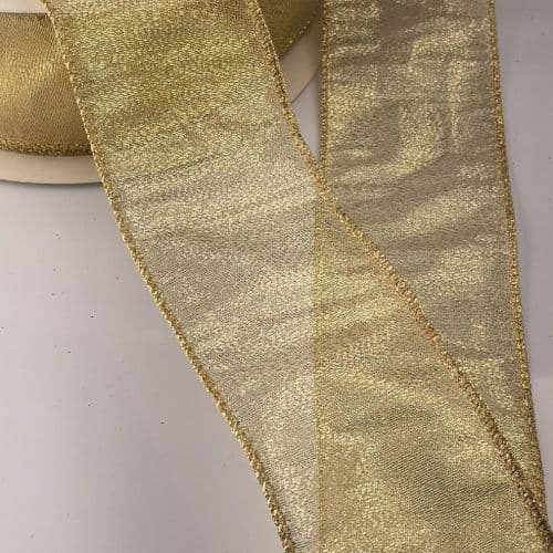 Gold Wired Ribbon 6.2cm