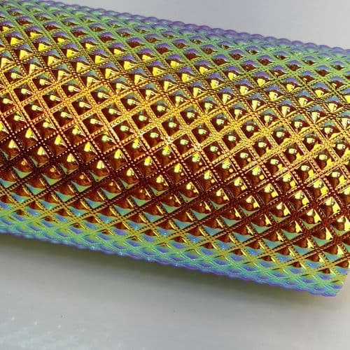 Golden Orange embossed Fabric Eurotulle