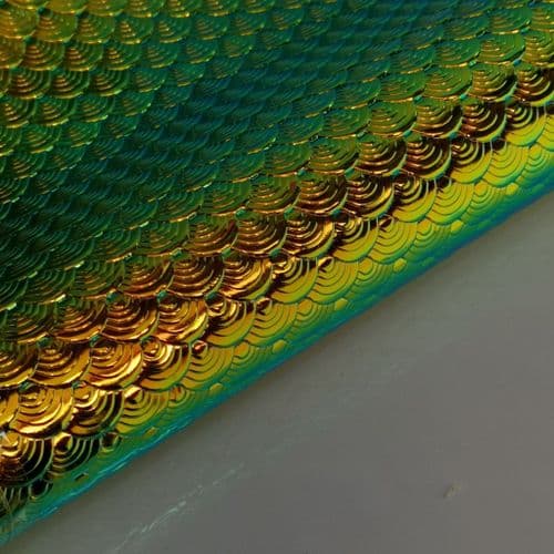 Green Mermaid Leatherette Fabric Eurotulle
