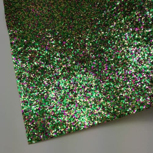 Green Wonderland Chunky Glitter Fabric