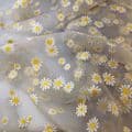 Grey /Silver Daisy Soft Tulle 54 inch Fabric Eurotulle
