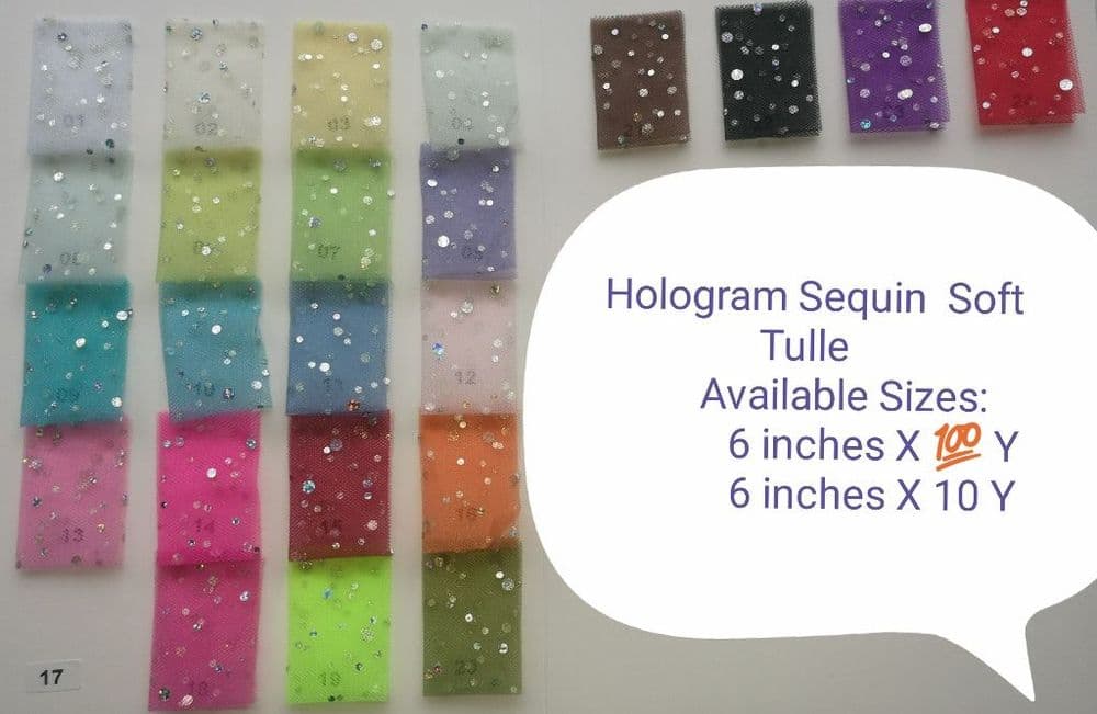 Hologram Sequin Tulle Color Chart.UK