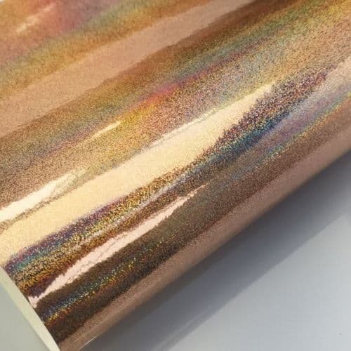 Holographic Champagne Leatherette Fabric Eurotulle