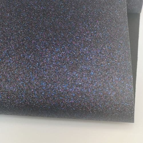 Holographic Navy Blue Fine Glitter Fabric