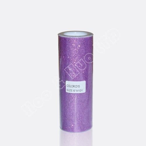 Lavender Glitter Soft Sparkle Tulle Roll 6 inch Eurotulle