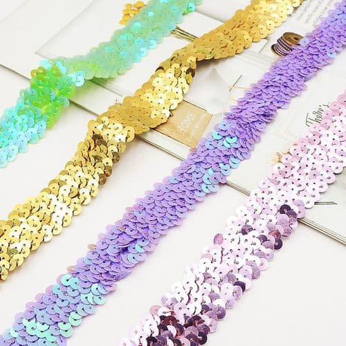 Lavender Stretch Sequin Trim