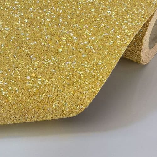 Lemon Chunky Iridescent Glitter Fabric Eurotulle