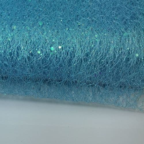 Light Blue Sparkles Netting Glitter Spider Netting