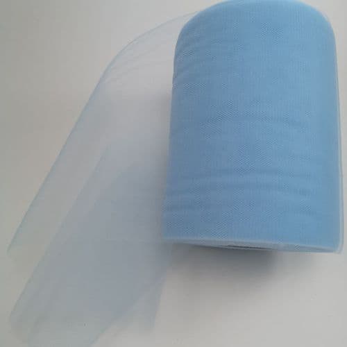 Light Blue Polyester Tulle Roll A Range 100 Yards