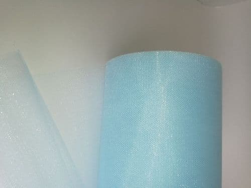 Light Blue Shimmer Shiny Tulle Roll Eurotulle