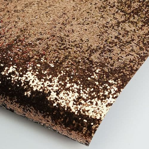 Light Brown Chunky Glitter Fabric Eurotulle