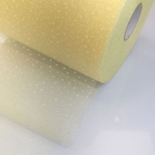 Light Yellow Enhance Sparkle Tulle 6" x 100 Y