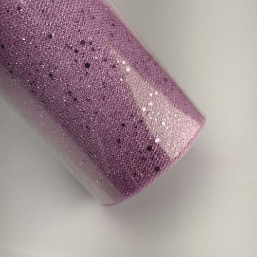 Lilac Glitter Stiff Honeycomb Sparkle Tulle Fabric Eurotulle 12 Inch