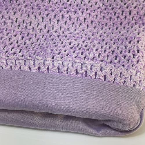 Lilac Lined Crochet Top 8 x 10 inch Eurotulle