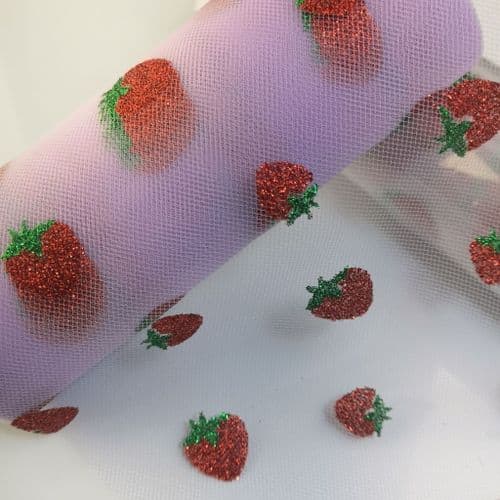 Lilac Strawberry Soft Tulle Neeting Fabric Eurotulle