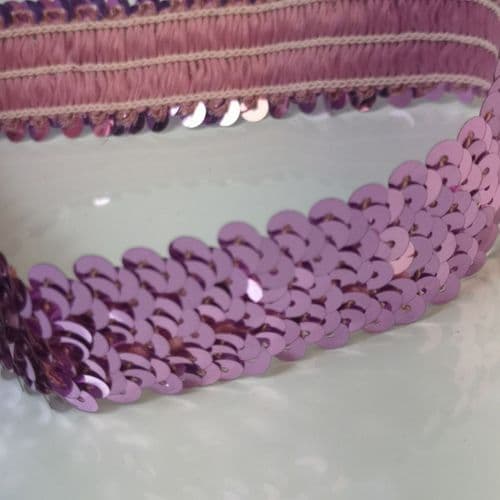 Lilac Stretch Sequin Trim