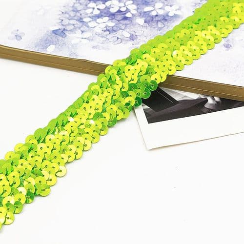 Lime Green Stretch Sequin Trim