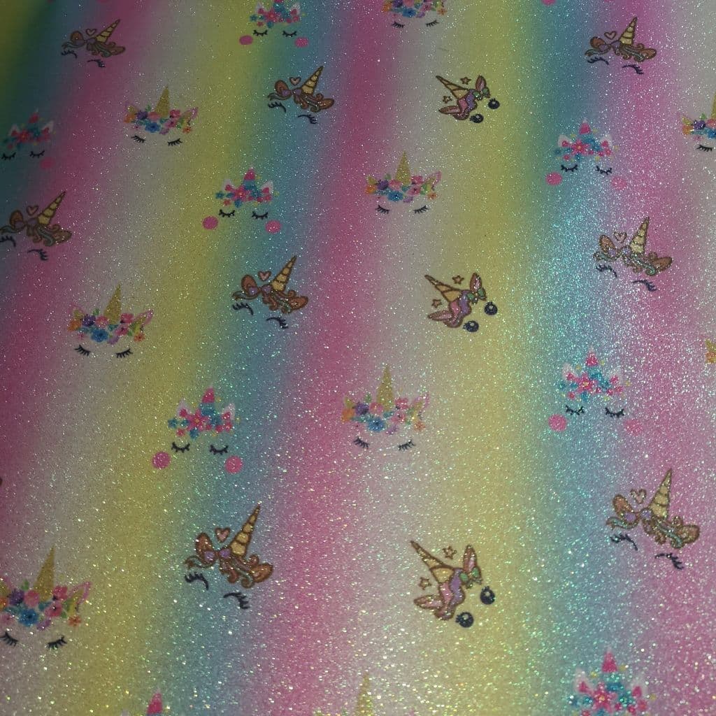 Magical Unicorn Glitter Fabric UK
