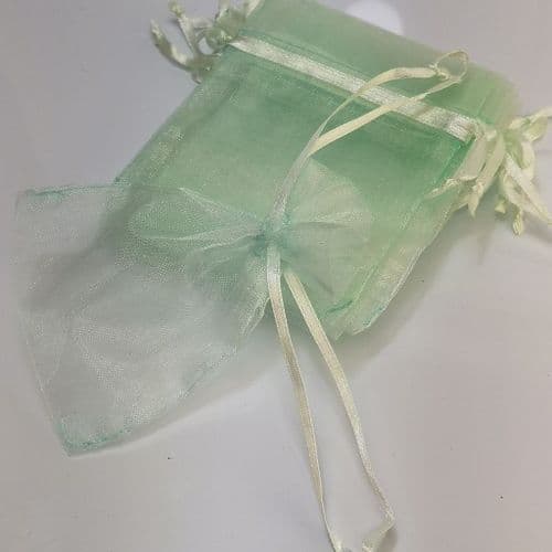 Mint  Gift Bags Organza Pouch with Ribbon Drawsting 3" x 4"  12 pcs