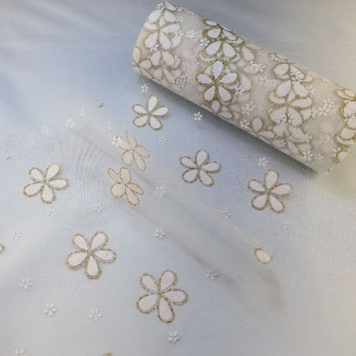 New Daisy Ivory Tulle Roll 6" x 10 Y