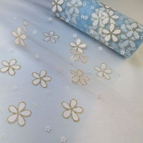 New Daisy Light BlueTulle Roll 6" x 10 Y