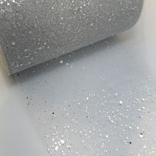 New Sliver Sparkle Glitter Soft Tulle Neeting Fabric Eurotulle