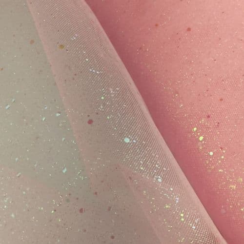 New Sparkle Glitter Light Pink 54 inch Soft Tulle Fabric Eurotulle