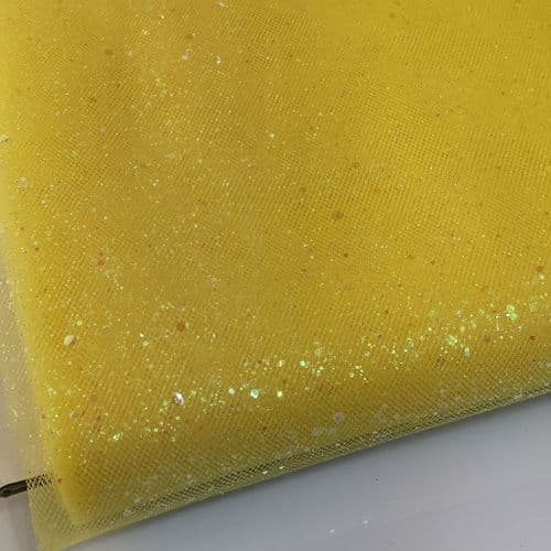 New Sparkle Glitter Light Yellow 54 inch Soft Tulle Fabric Eurotulle