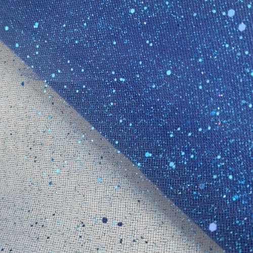 New Sparkle Glitter Royal Blue 54 inch Soft Tulle Fabric Eurotulle