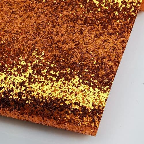 Orange Chunky Glitter Fabric Eurotulle