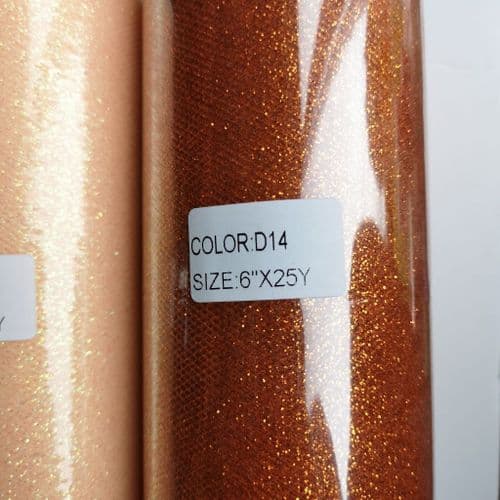 Orange Glitter Soft Sparkle Tulle Roll Eurotulle
