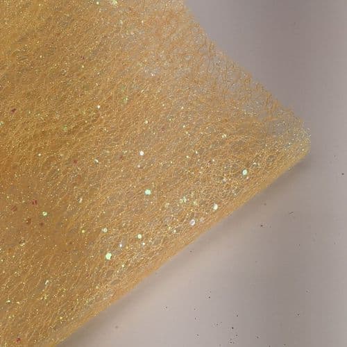Orange Glitter Spider Netting Fabric 12 inch Eurotulle
