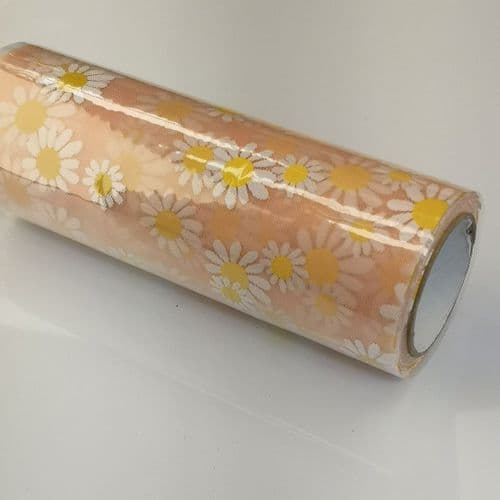 Peach Daisy Soft Tulle Fabric Eurotulle