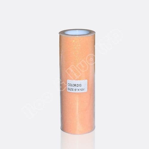 Peach Glitter Soft Sparkle Tulle Roll 6 inch Eurotulle
